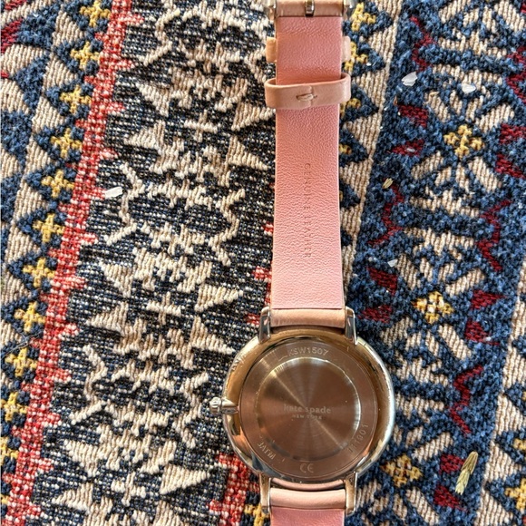 Kate Spade Light Pink Genuine Leather Scalloped Watch with Gold Details main image 8